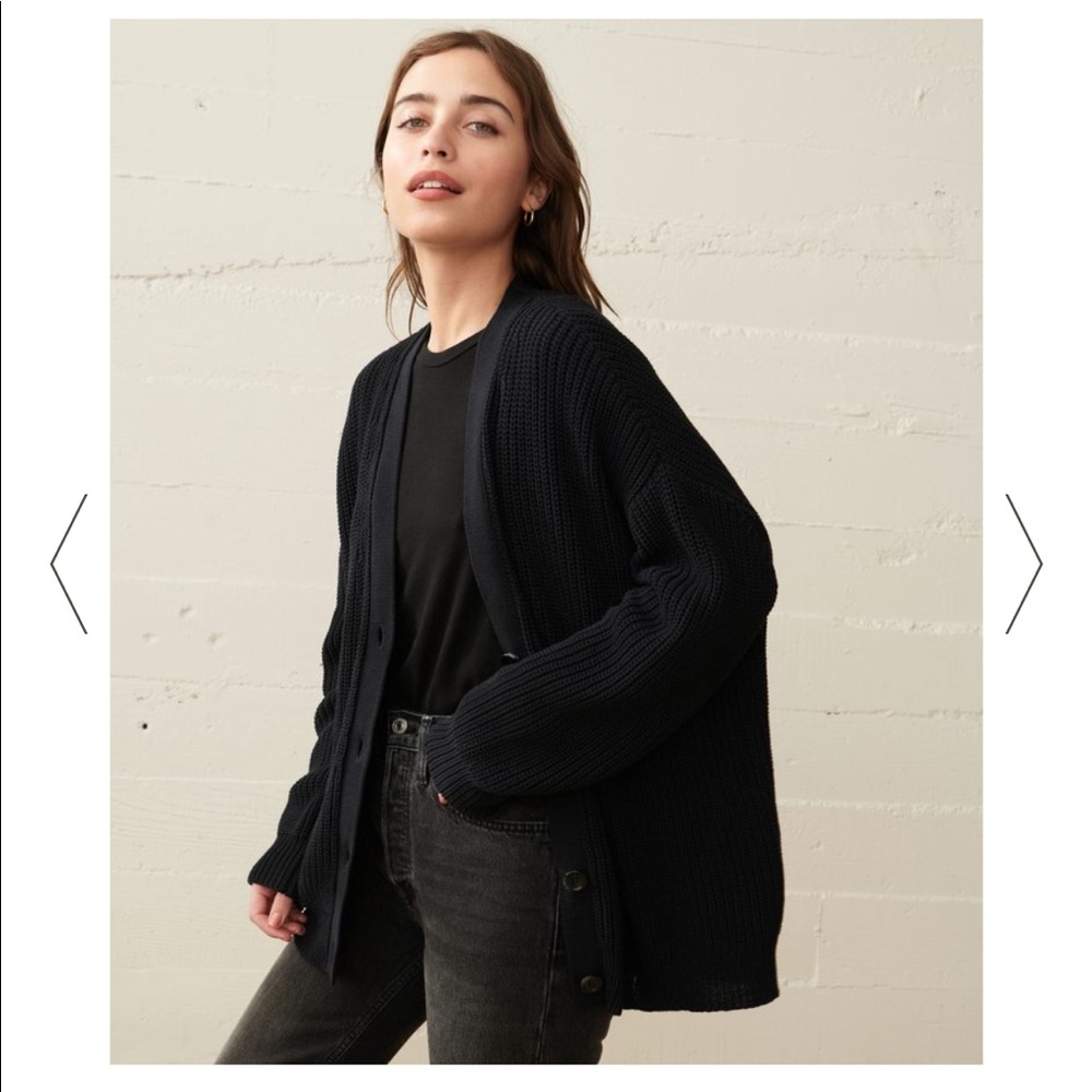 Jenni Kayne Cotton Cocoon Cardigan Black